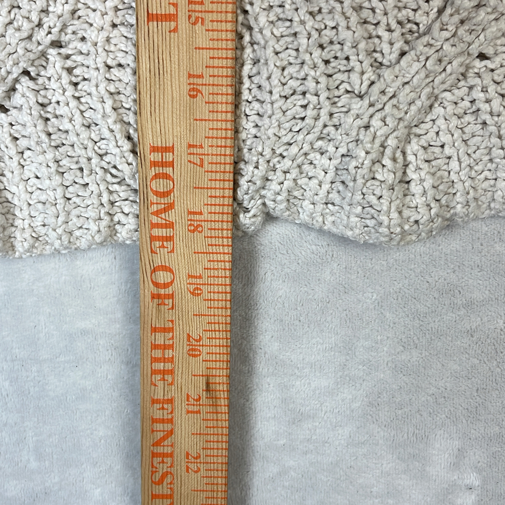 Free People Women's Sweater Size L Cream Cable Knit Mock Neck Cropped Pullover - Picture 4 of 5